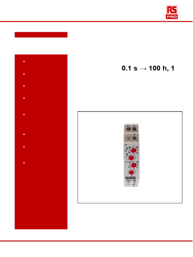Rail Multi Function Timer Relay, 12 240V Ac-Dc, SPDT, 0.1 S 100h | PDF ...