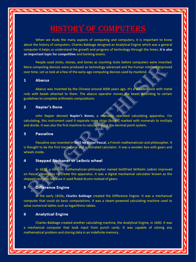 History of Computing Devices Explained | PDF | Computer Science ...
