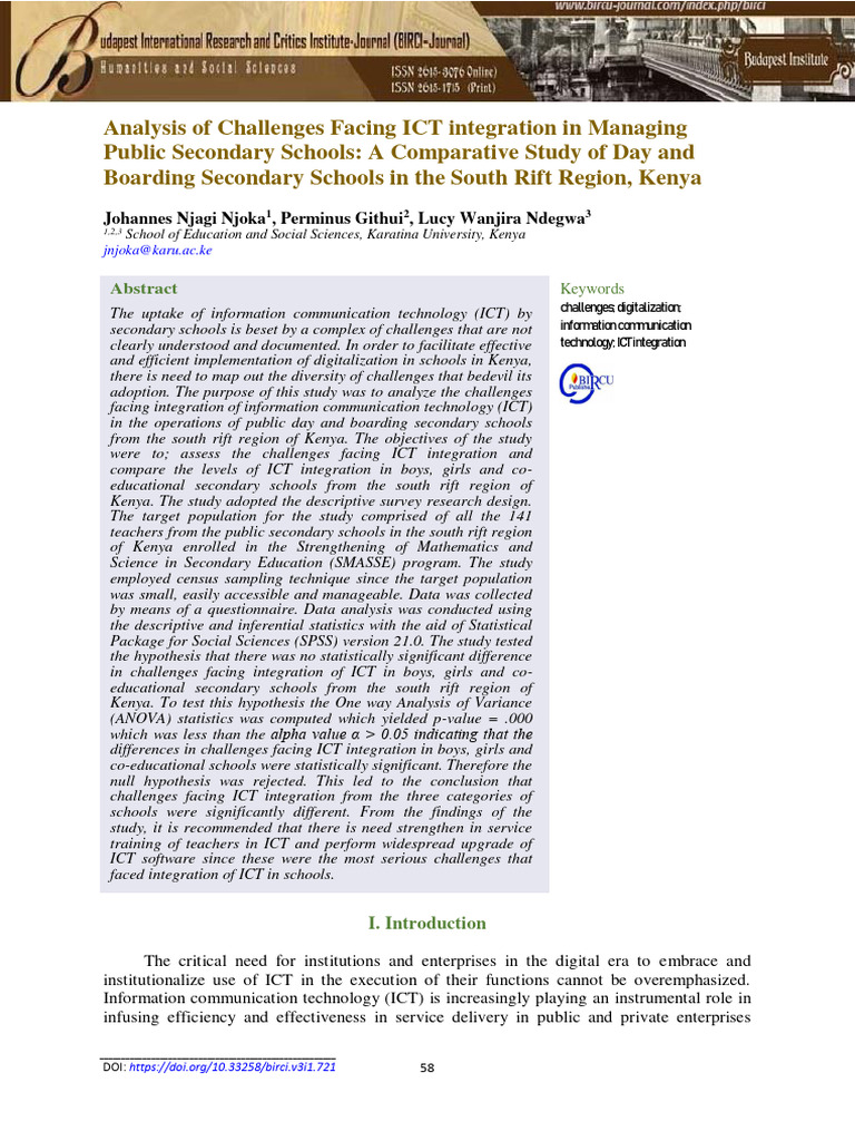 Analysis_of_Challenges_facing_ICT_integr | PDF | Educational Technology ...