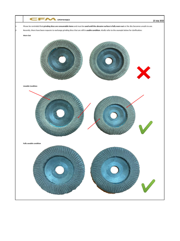 Guidelines for Grinding Disc Usage | PDF