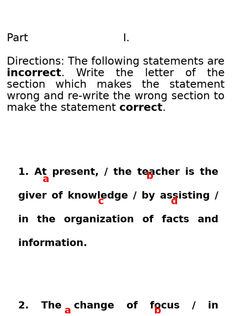Correcting Educational Statements and Concepts | PDF