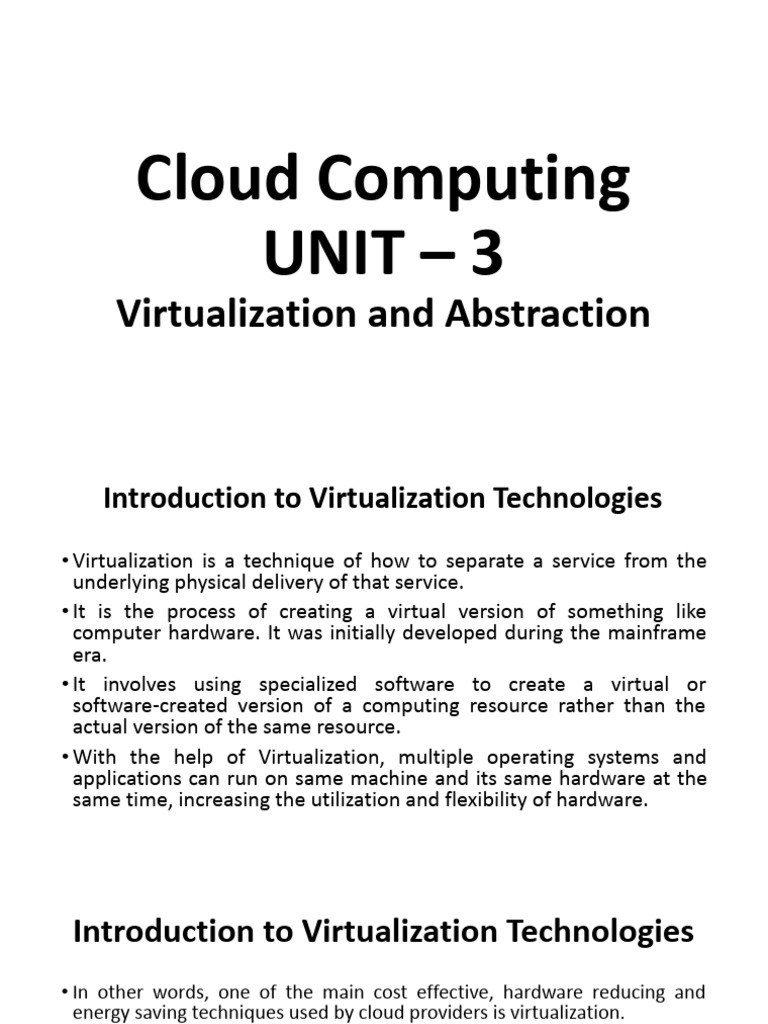 Understanding Virtualization in Cloud Computing | PDF | Virtualization ...
