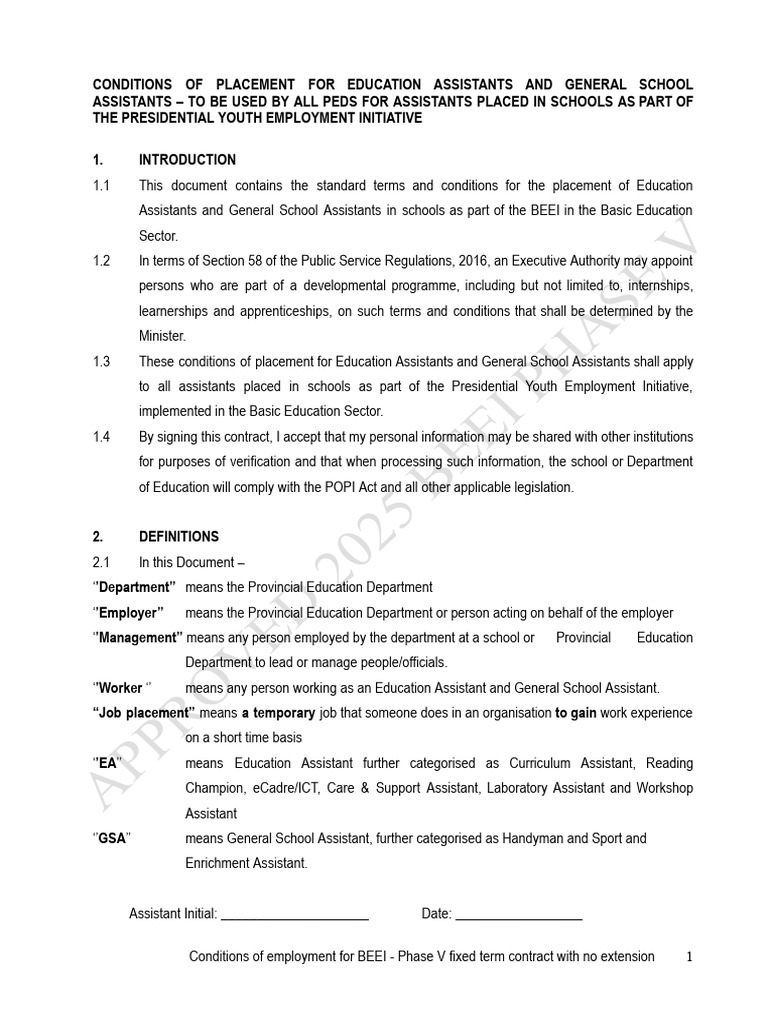 2025 BEEI Phase V Employment Conditions | PDF | Employment ...