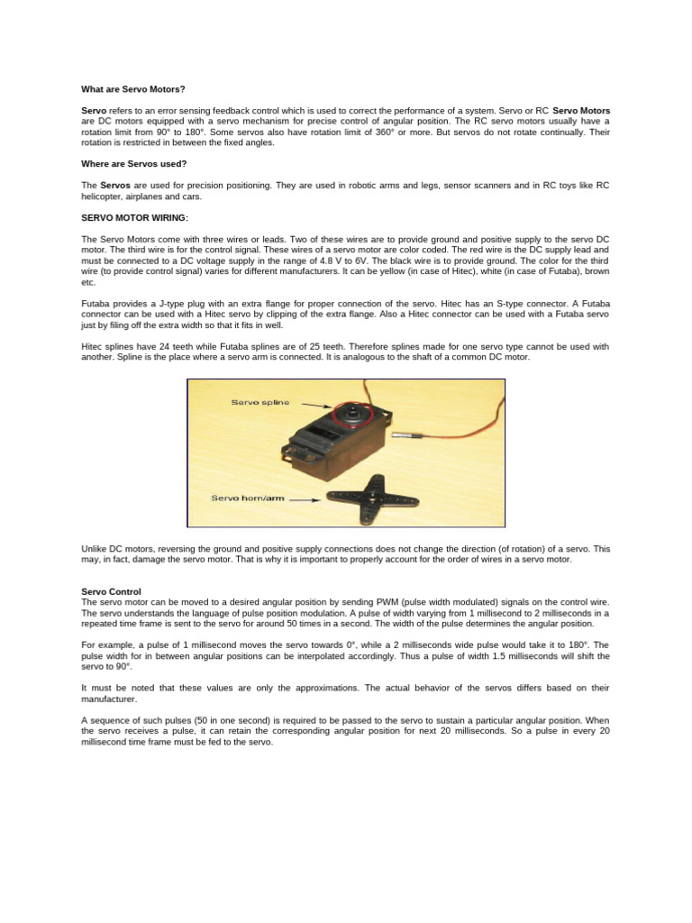Understanding Servo Motors and Control | PDF | Servomechanism ...