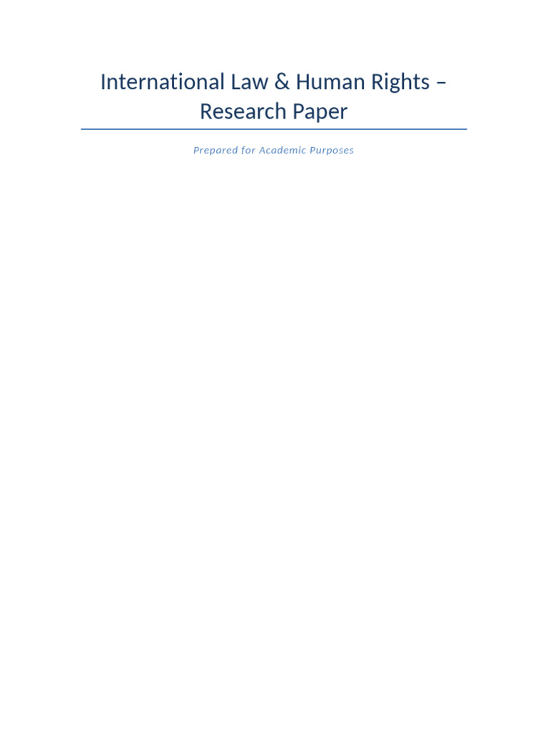 International Law and Human Rights Overview | PDF