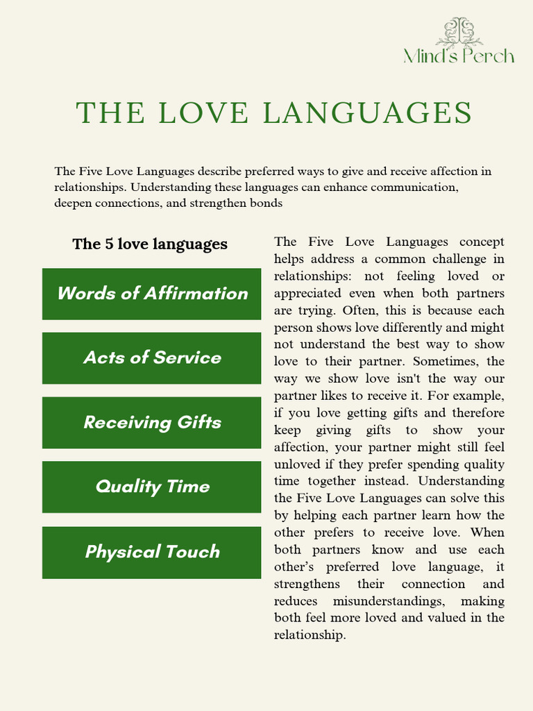 Understanding the Five Love Languages | PDF | Love | Social Psychology