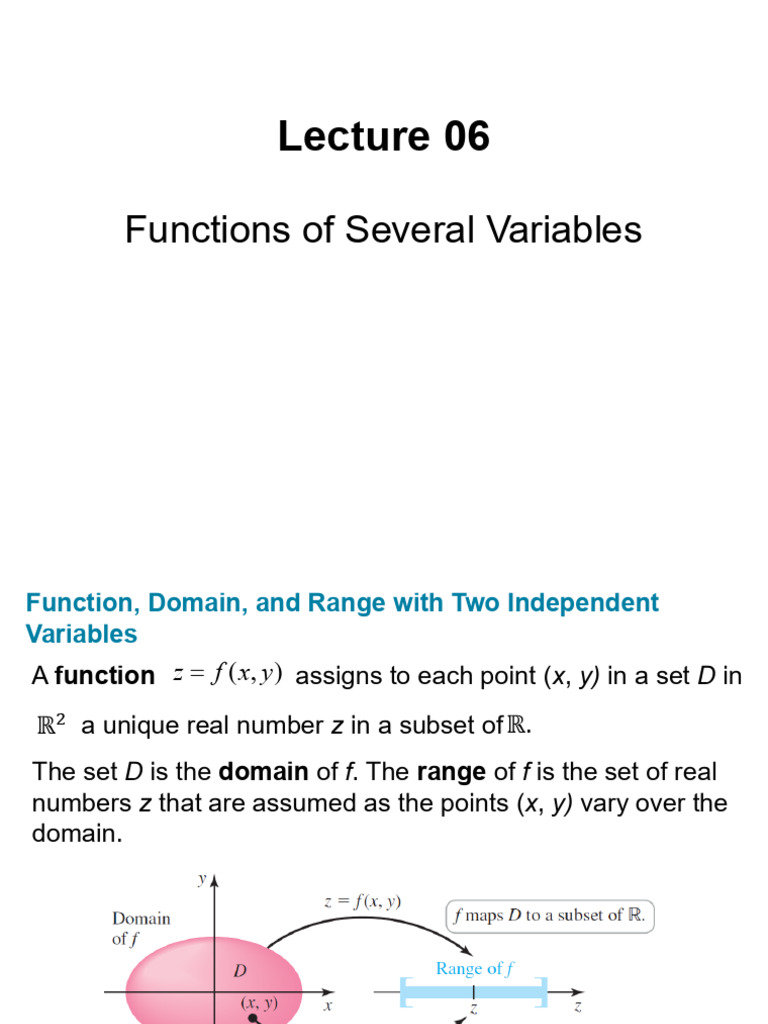 Functions of Several Variables Overview | PDF