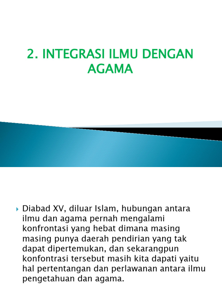 Integrasi Ilmu dan Agama dalam Islam | PDF