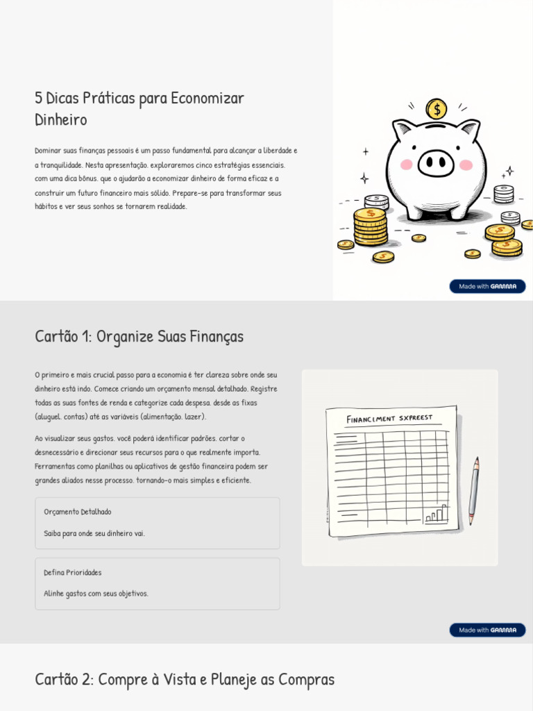 5 Dicas para Economizar Dinheiro | PDF | Dinheiro | Economia