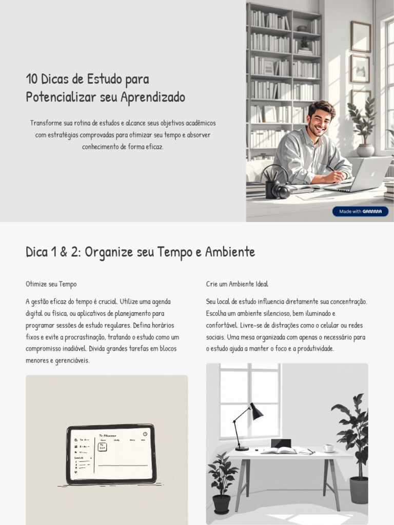 Dicas para Potencializar seu Estudo | PDF | Aprendizado | Tempo