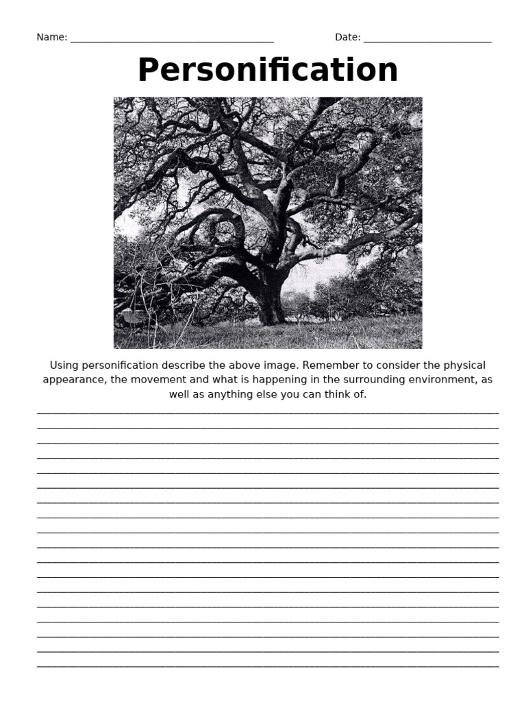 Personification - Writing Activity | PDF