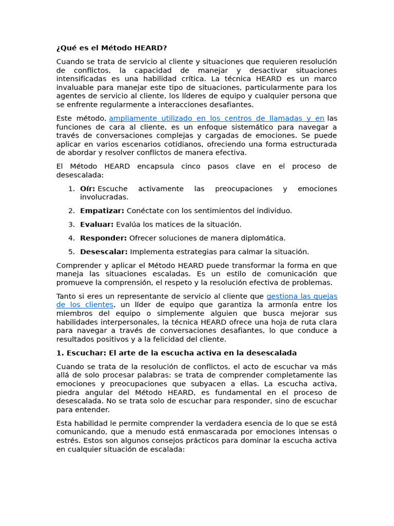 Introducción al Método HEARD | PDF | Empatía | Las emociones