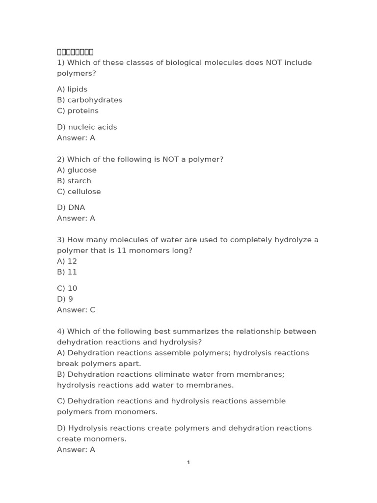 Biological Molecules and Their Functions | PDF | Nucleotides ...