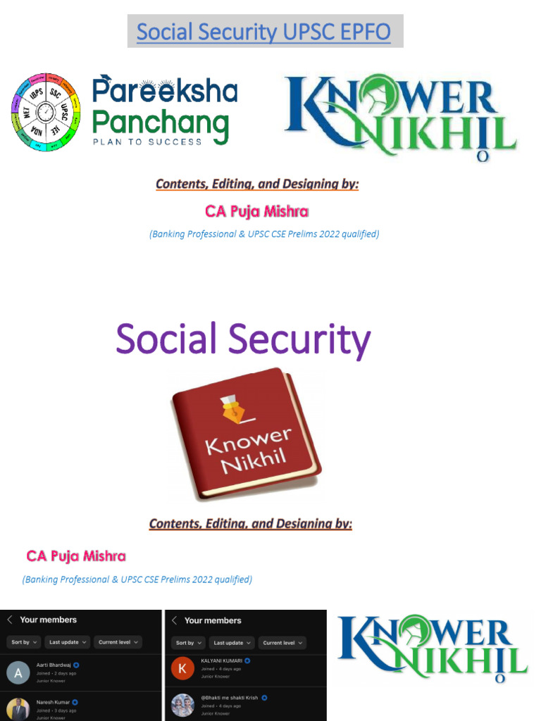 Social Security Schemes for UPSC EPFO | PDF | Health Economics | Social ...