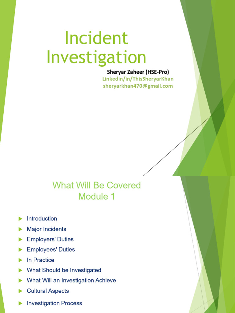 Workplace Incident Investigation Guide | PDF | Occupational Safety And ...