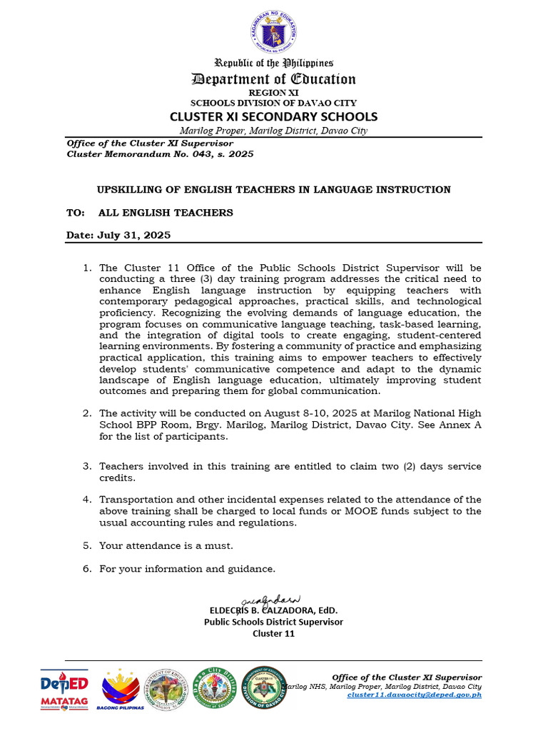 English Teachers Training Program 2025 | PDF | Language Education ...