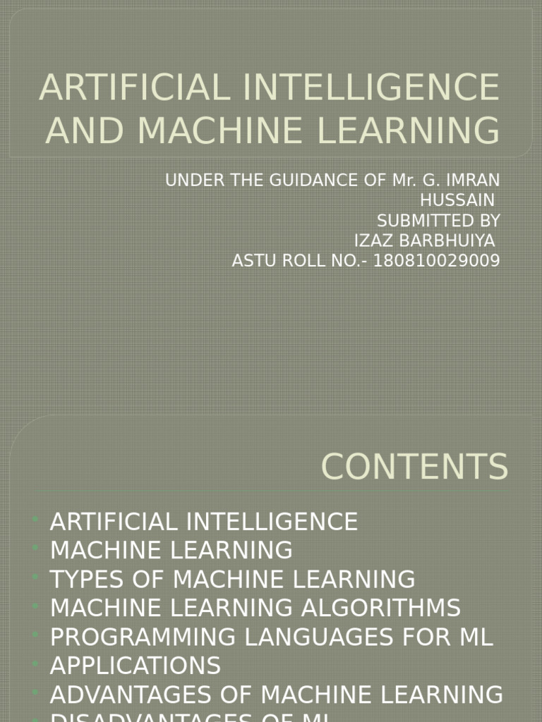 Artificial Intelligence and Machine Learning | PDF | Machine Learning ...