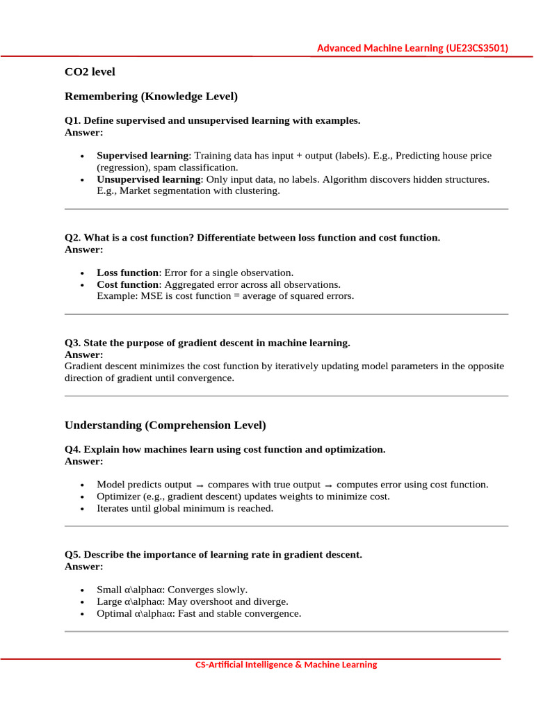 Advanced Machine Learning Concepts Explained | PDF | Machine Learning ...