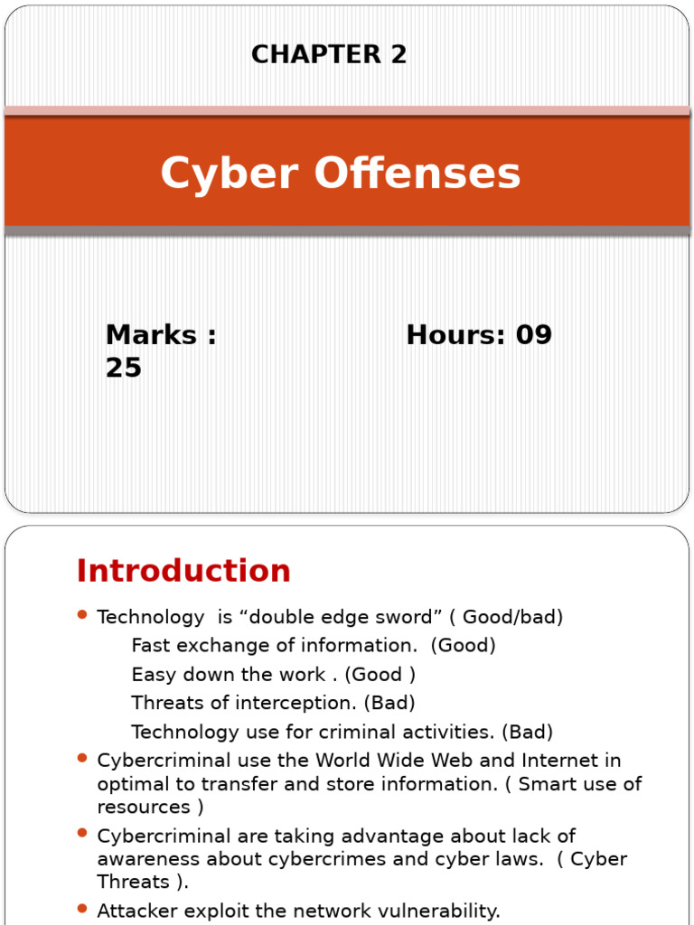 Understanding Cyber Offenses and Threats | PDF | Cybercrime | Social ...