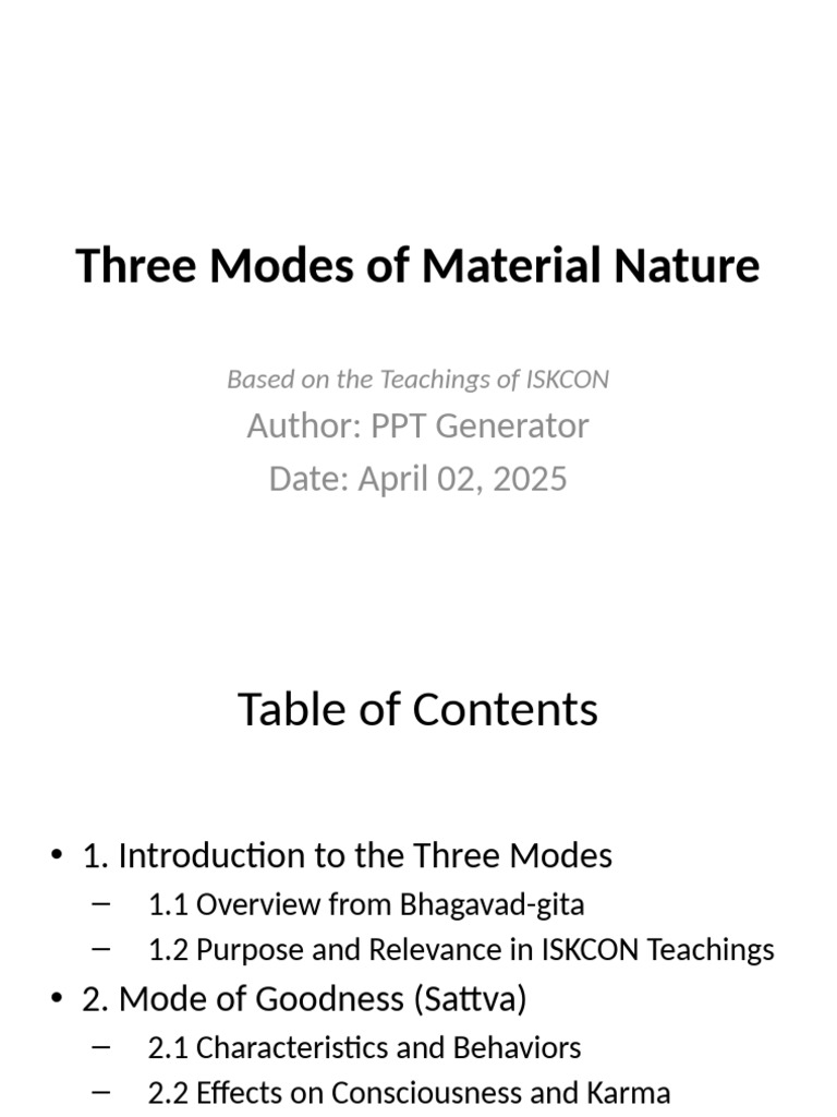 Understanding ISKCON's Three Modes of Nature | PDF | Bhagavad Gita ...