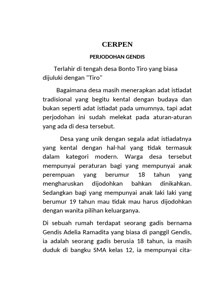 Perjodohan Gendis: Tradisi Desa Tiro | PDF