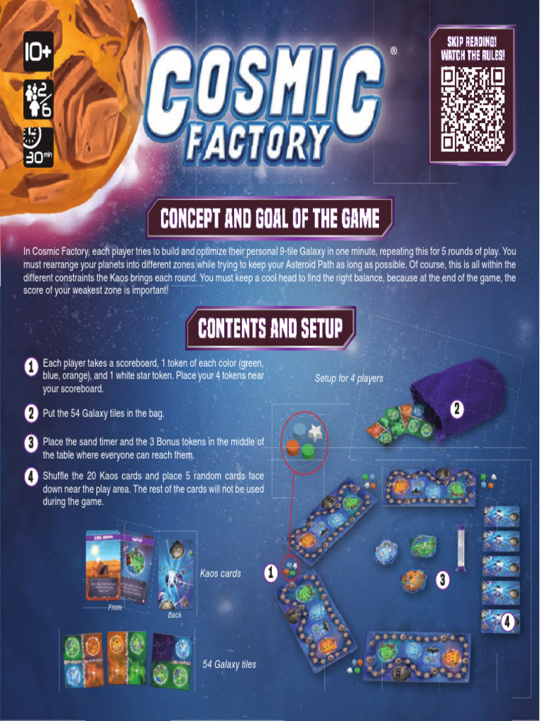 Cosmic Factory Game Instructions | PDF | Planets