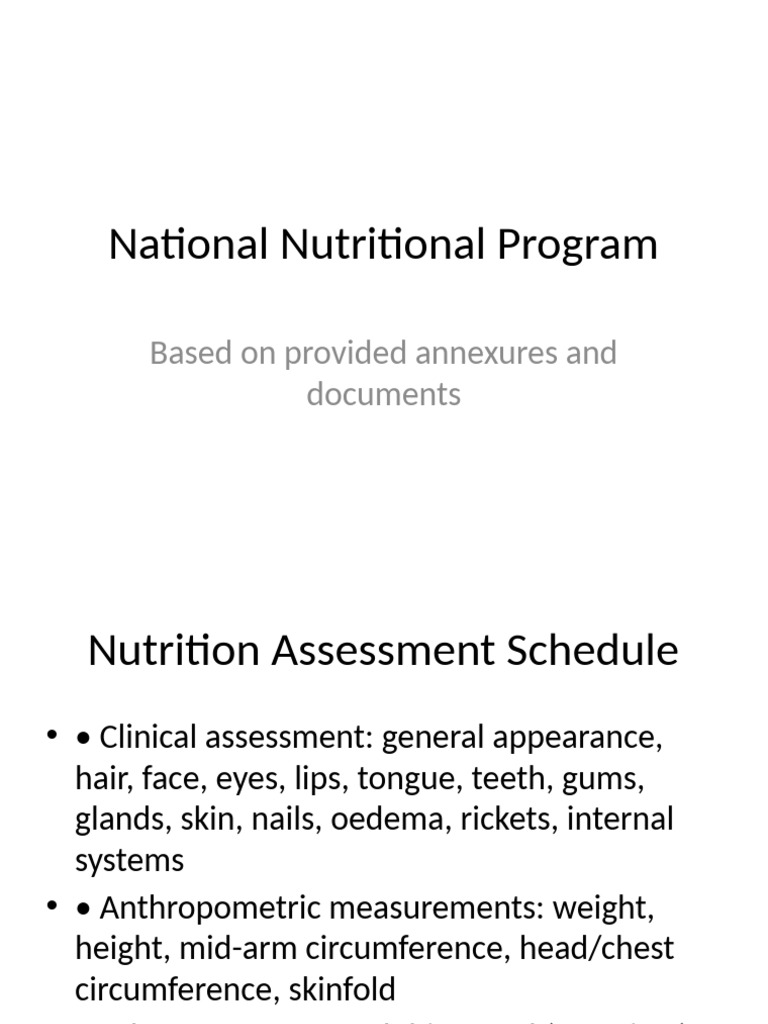 National Nutritional Program Overview | PDF