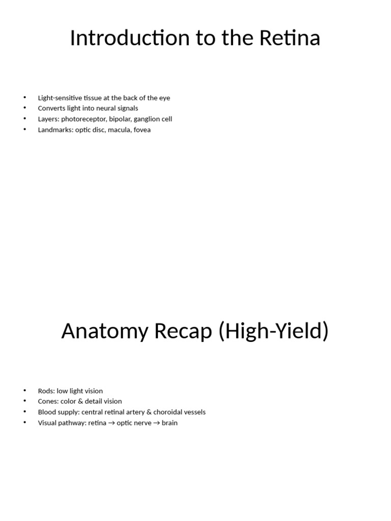 Overview of Retinal Diseases | PDF | Retina | Medical Specialties