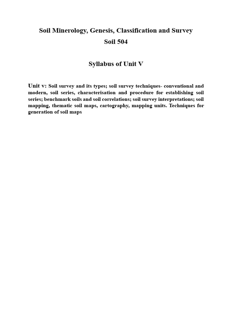 Soil Survey Techniques and Classification | PDF | Surveying | Topography