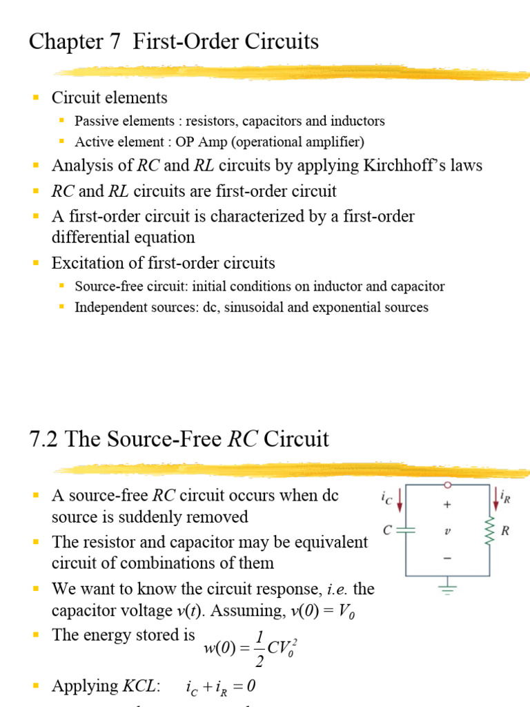 First-Order Circuits: RC and RL Analysis | PDF | Electrical Network ...