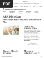 APA Divisions and Subfields List | PDF | Psychology | Clinical Psychology