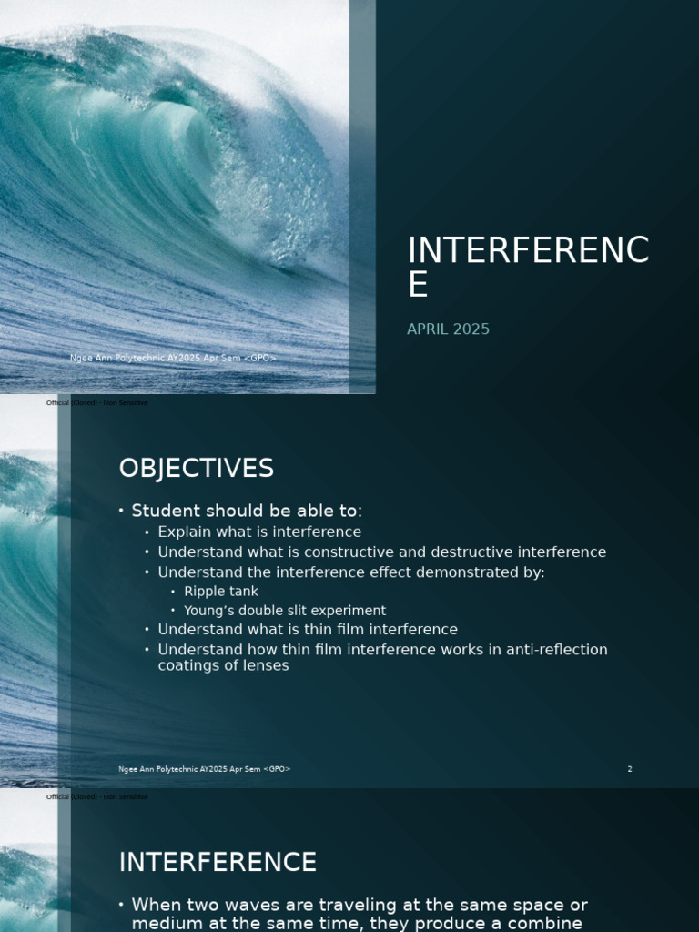 Ay 2025 Apr 1gpo Week 13 Lecture Interference | PDF | Waves | Motion ...