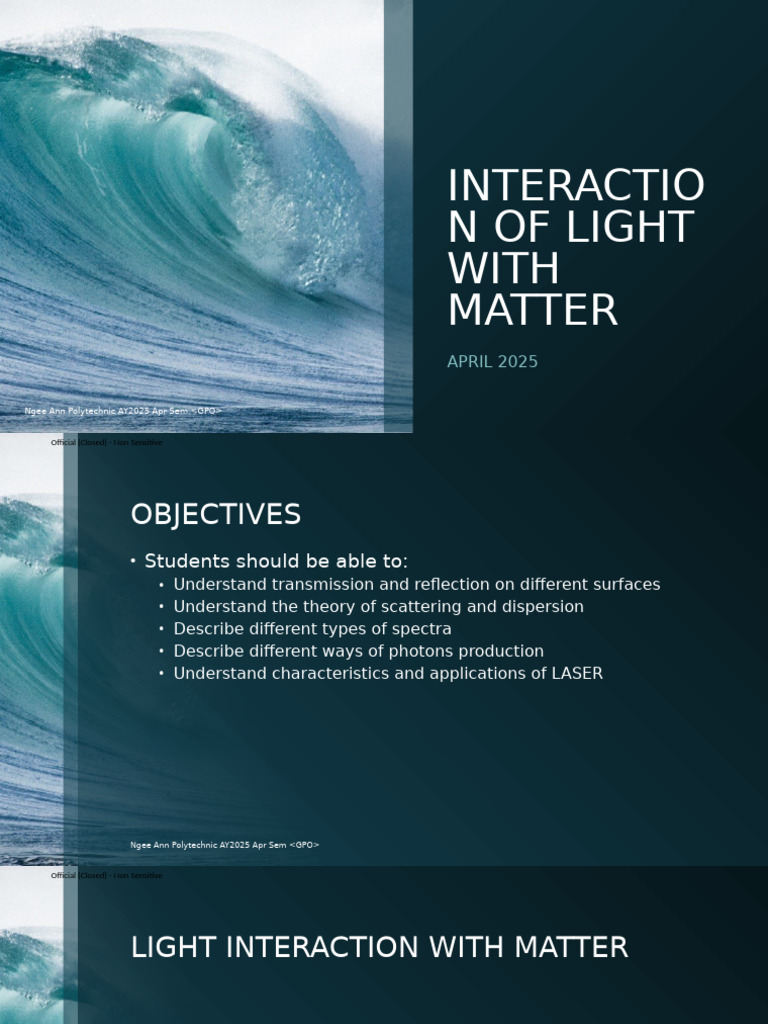 Ay 2025 Apr 1gpo Week 2 Lecture Interaction of Light With Matter | PDF ...