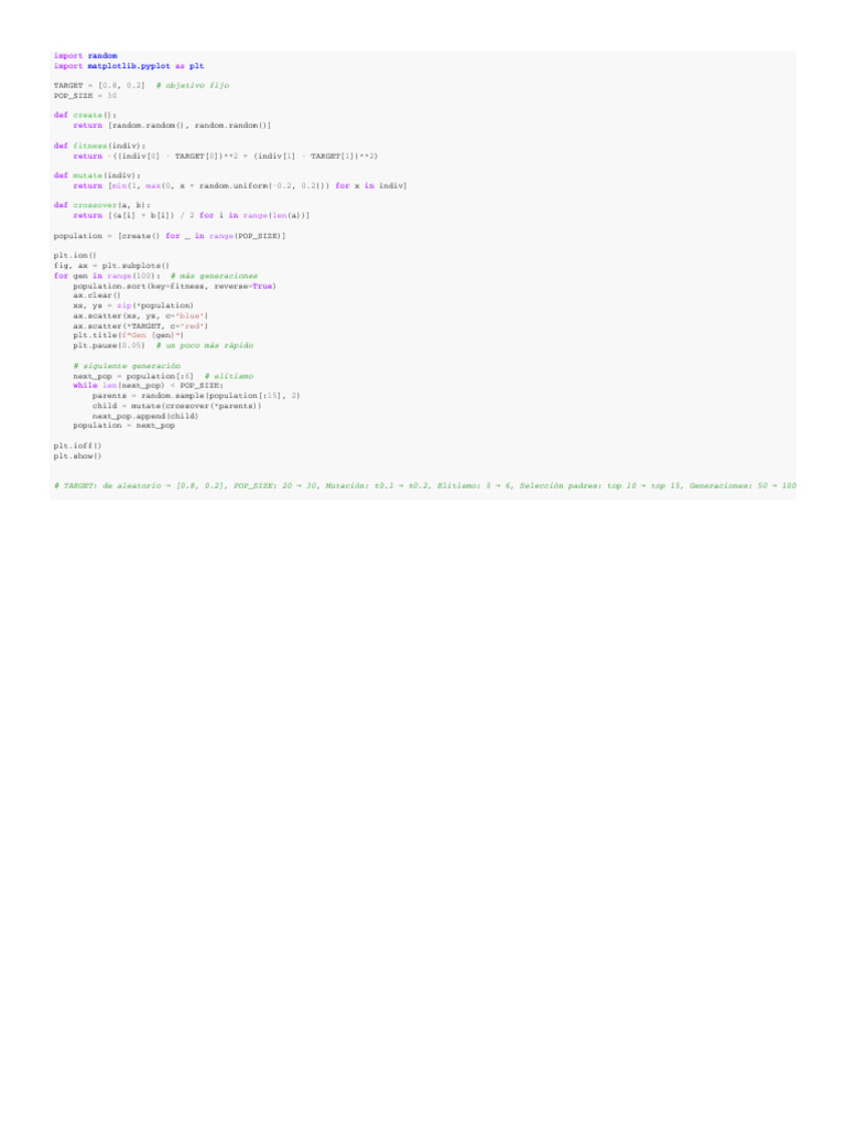 Genetic Algorithm Visualization Code | PDF