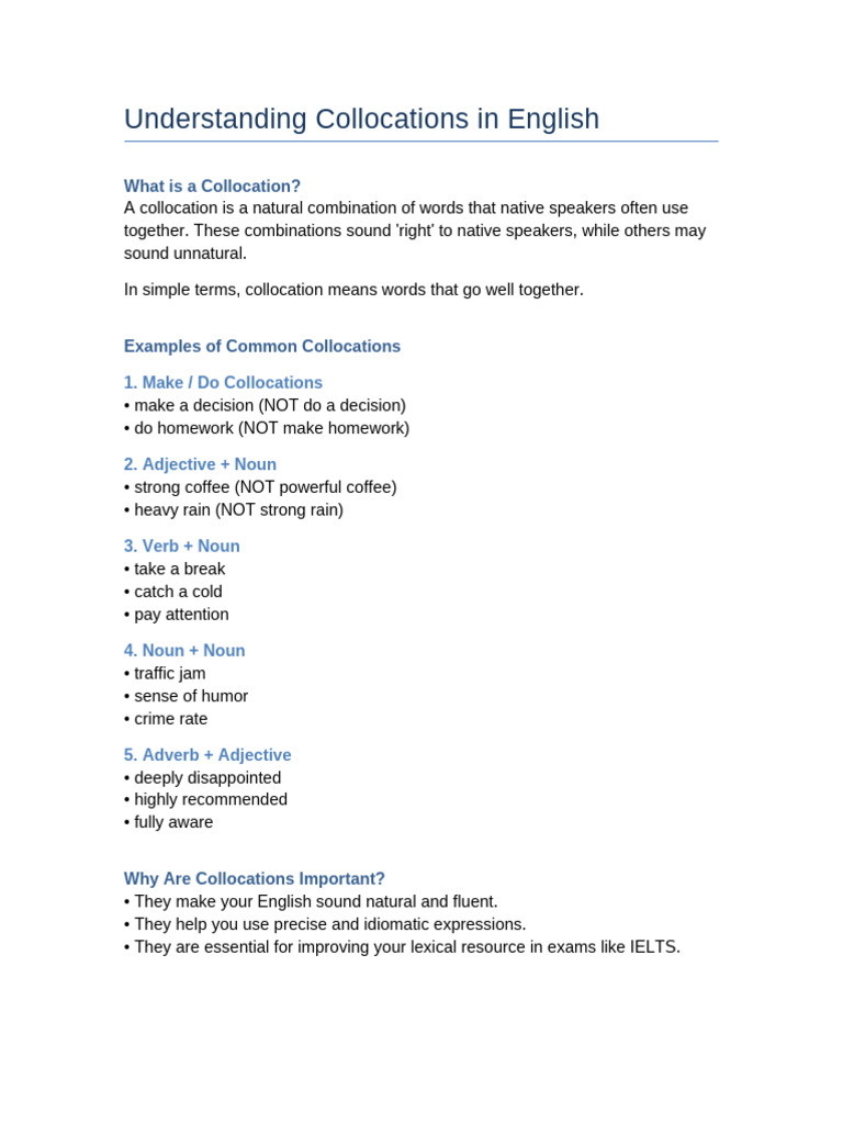 Understanding English Collocations | PDF