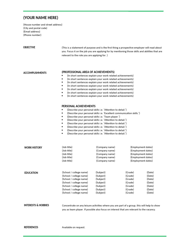 DP CV Formate 4 | PDF