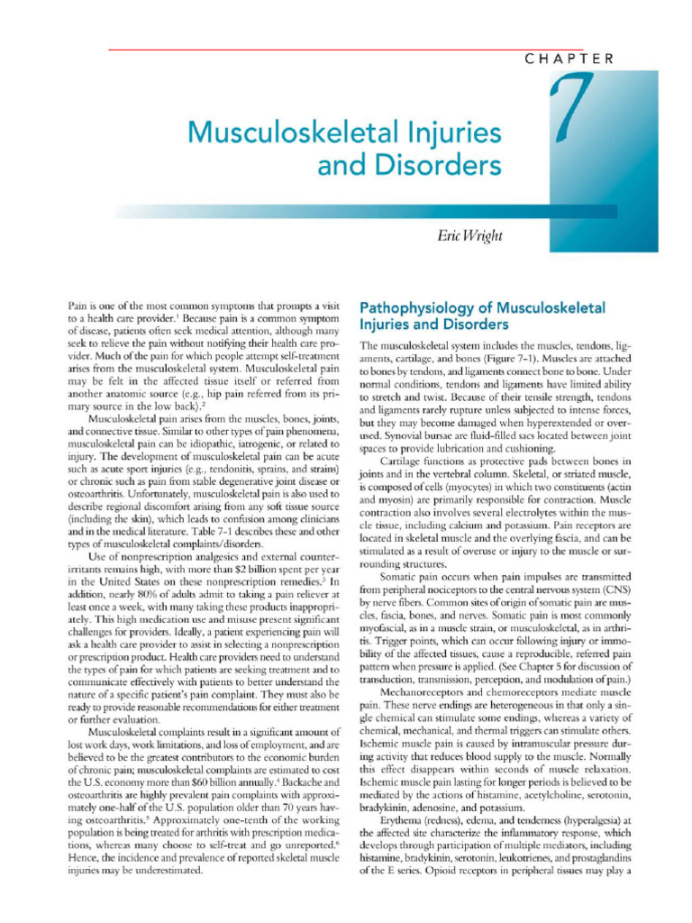 Musculoskeletal Injuries and Disorders | PDF