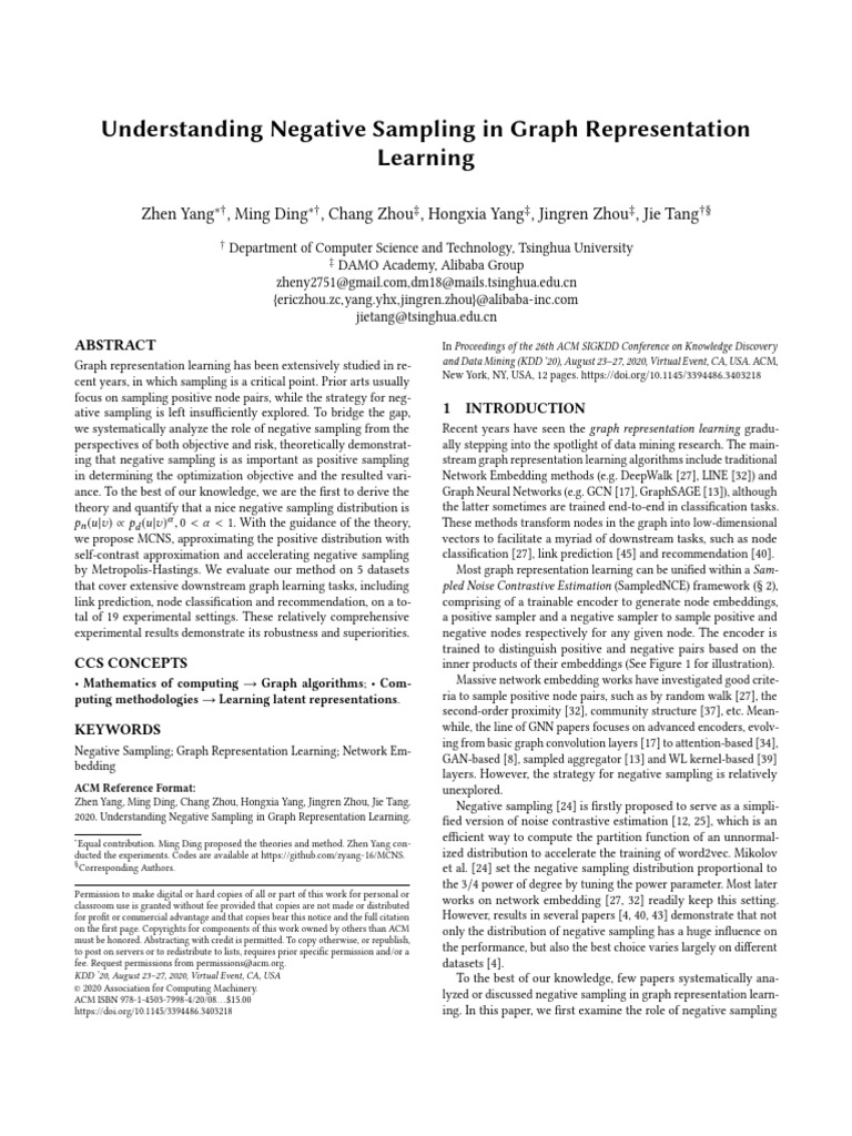 Negative Sampling in Graph Learning | PDF | Applied Mathematics ...