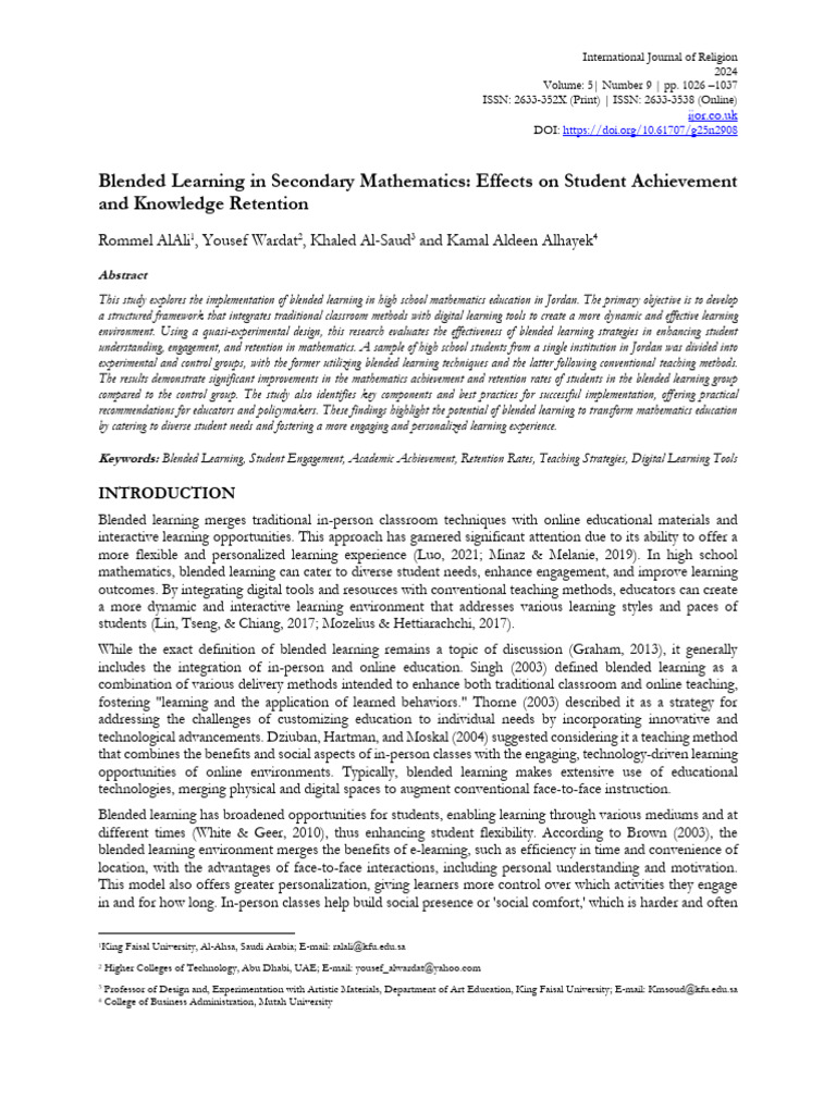 Blended Learning in High School Math | PDF | Constructivism (Philosophy ...