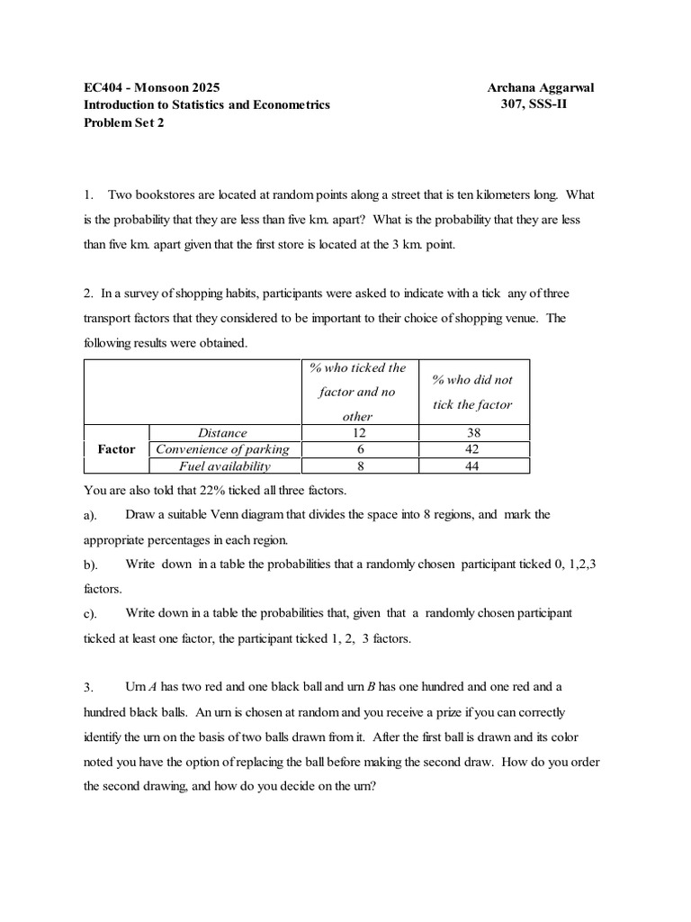 2025 ps2 | PDF | Probability Density Function | Variance