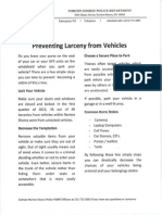 Preventing Larceny From Vehicles