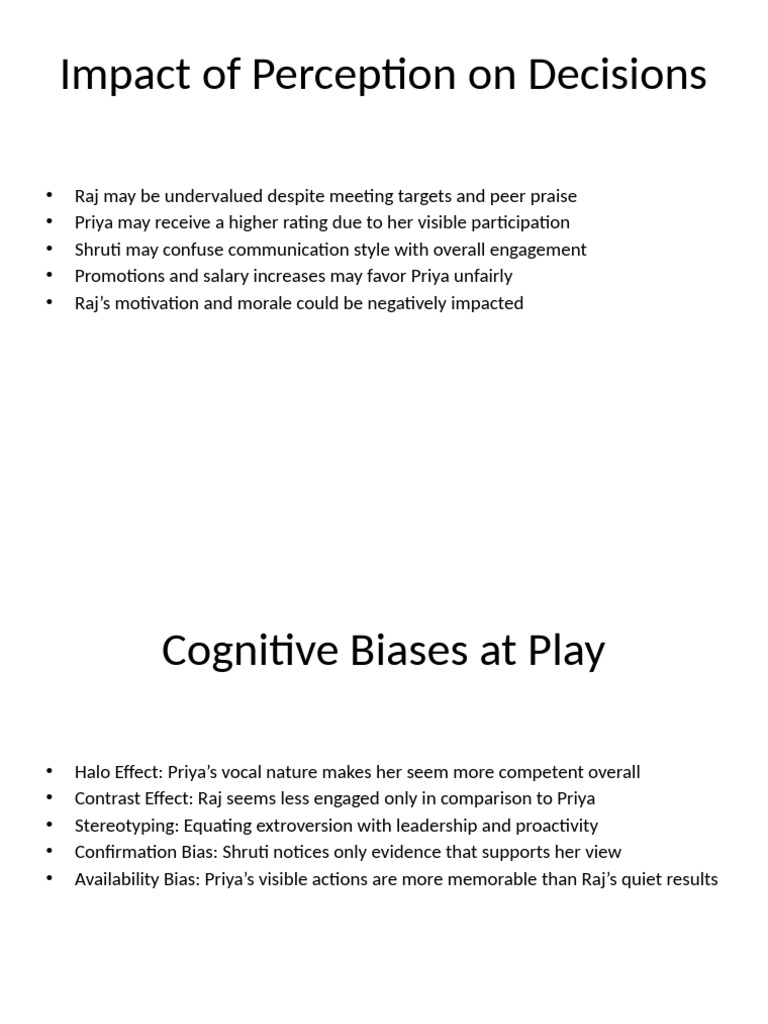 Perception Bias in Employee Evaluations | PDF