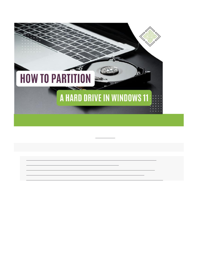 Partitioning SSDs in Windows 11 Guide | PDF | Hard Disk Drive | Backup