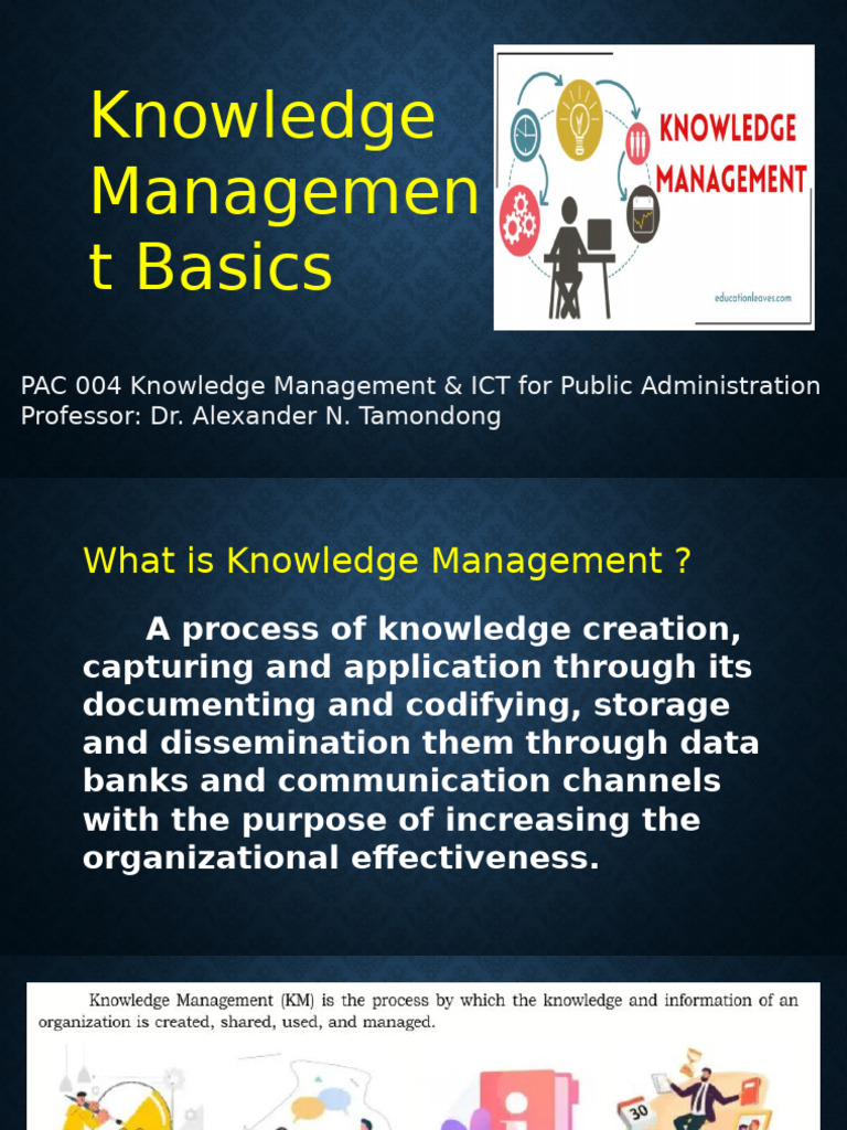 Knowledge Management Essentials for Organizations | PDF | Knowledge ...