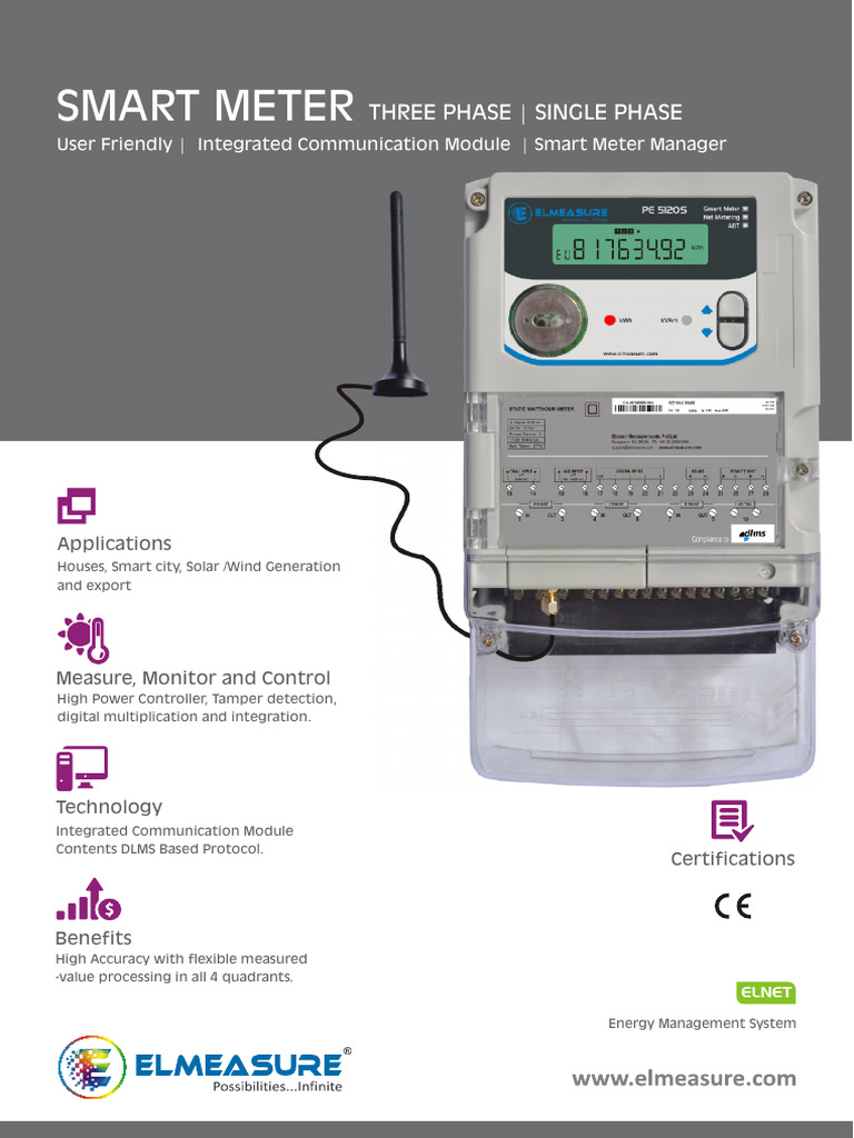 Smart Energy Meter Features & Benefits | PDF | Ac Power | Electrical Grid
