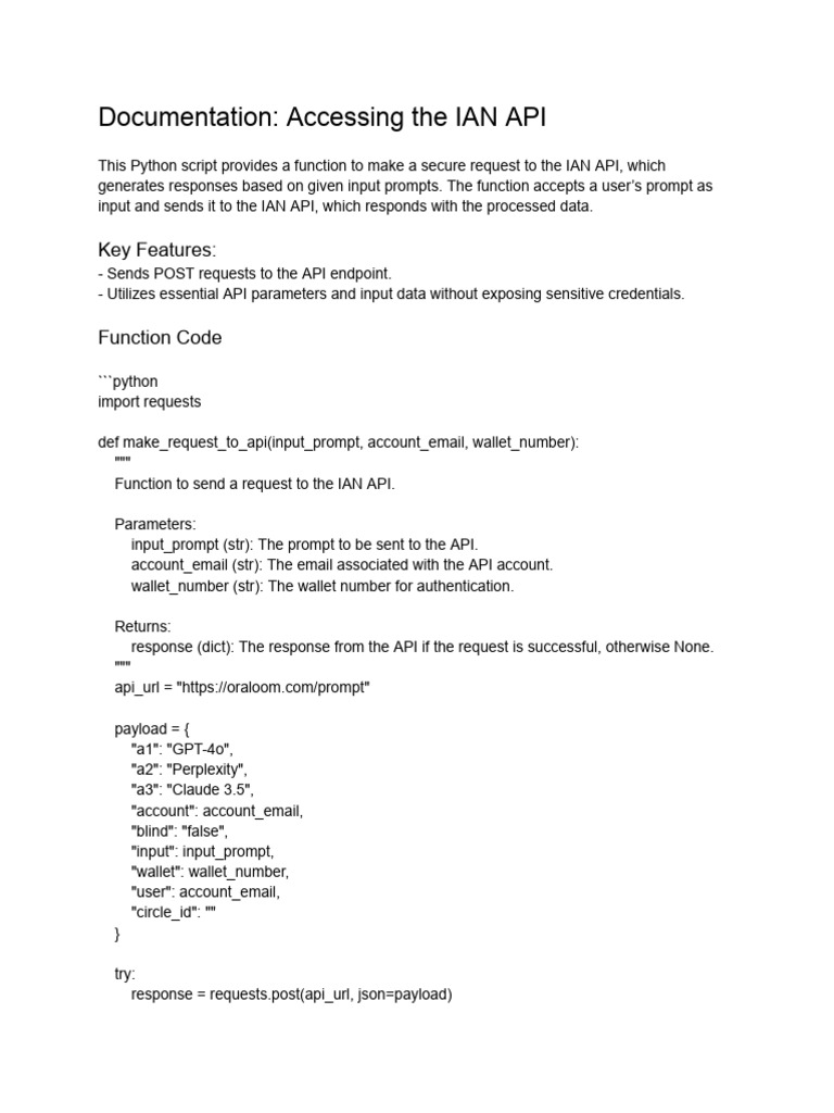 Accessing the IAN API with Python | PDF