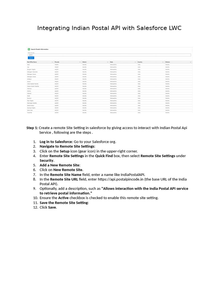 Integrating Postal API with Salesforce LWC | PDF | Computer Programming ...