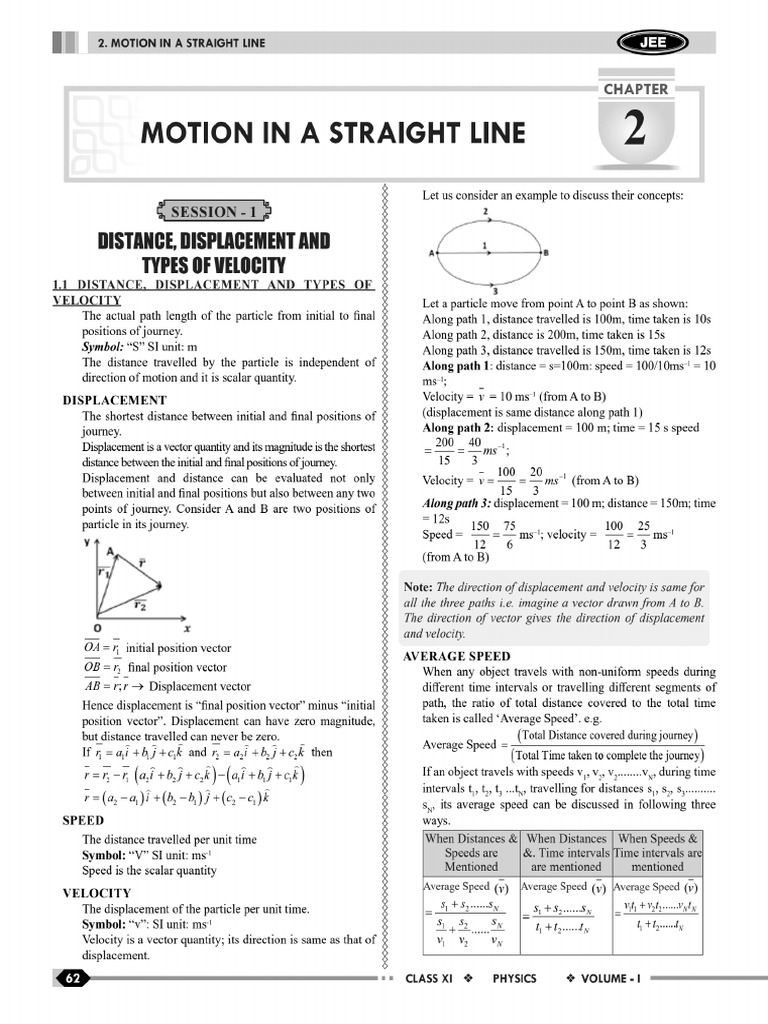 11TH Motion in A Straight Line | PDF