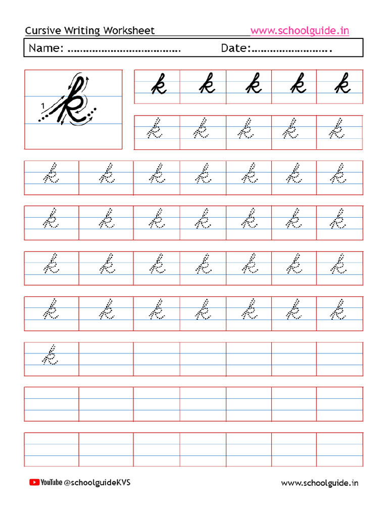 Cursive Letter Small K | PDF