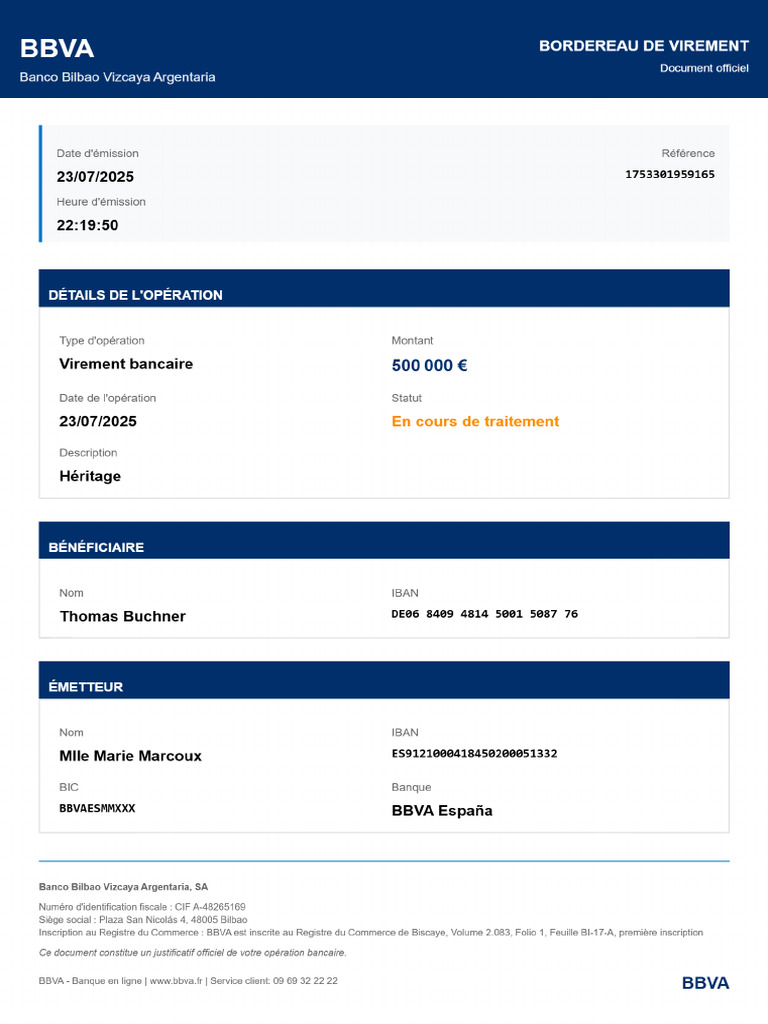 Bordereau Transfer 23-07-2025 1753301959165 | PDF
